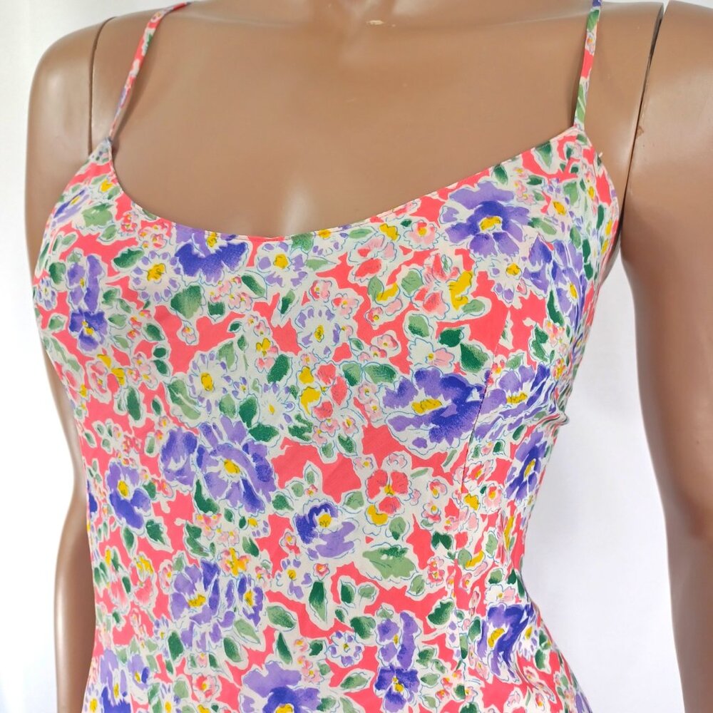 VICTORIAS SECRET Chemise Nightie Slip Mini Floral Vintage Gold Label M - Picture 2 of 5